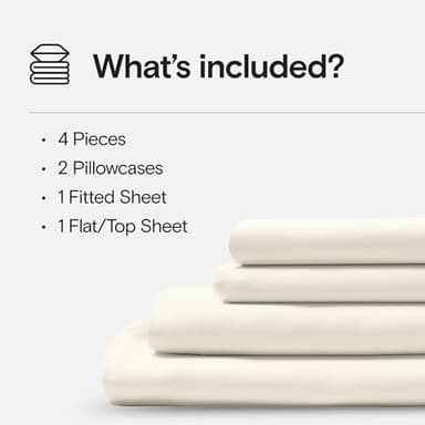 DOZ Sheet Set, 100% Viscose derived from Bamboo, Organically Grown, Buttery Soft, Cooling Sheets, High GSM, Deep Pockets - 4 Piece - 2 Pillowcases 1 Fitted Sheet 1 Top Sheet (Ivory, King) - Image 2