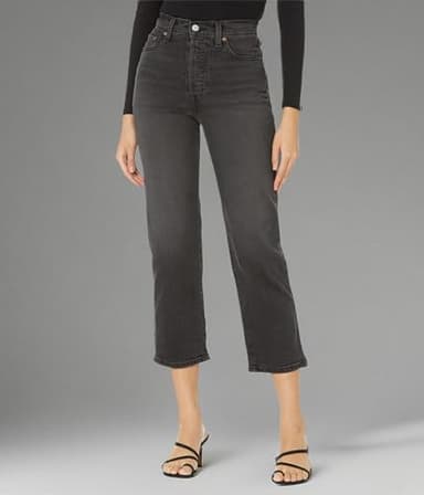 Levi's Women's Ribcage Straight Ankle Jeans, (New) Black Rinse, 32 - Image 4