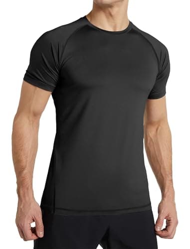 TELALEO 6 Pack Men's Compression Shirt Short Sleeve Athletic Baselayer Sports T Shirts Workout Tops for Men Black White M - Image 2