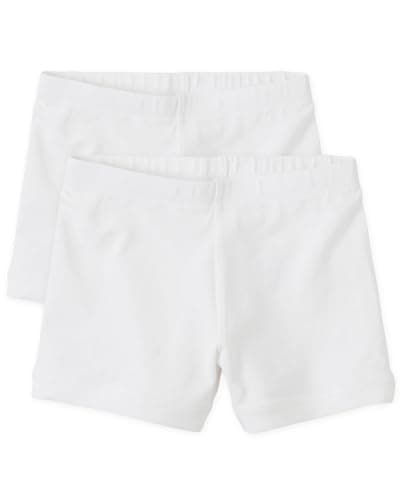 The Children's Place Girls' 2 Pack Basic Cartwheel Short, White, XX-Large - Image 1