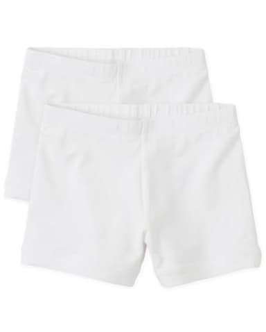 The Children's Place Girls' 2 Pack Basic Cartwheel Short, White, XX-Large - Image 1