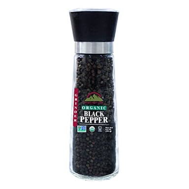 Himalayan Chef Organic Black Pepper Refillable Glass Grinders, 6.40 ounces - Image 1