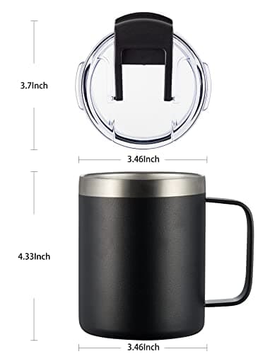 ALOUFEA 12oz Insulated Coffee Mug Cup with Handle, Stainless Steel Travel Coffee Mug with Flip Lid, Double Wall Vacuum Coffee Tumbler,Plum - Image 5