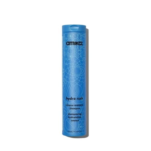 amika hydro rush intense moisture shampoo with hyaluronic acid | for dry, textured, or coarse hair types 2a-4c, long-lasting hydration, color-safe, keratin + chemically treated safe, 275ml - Image 1