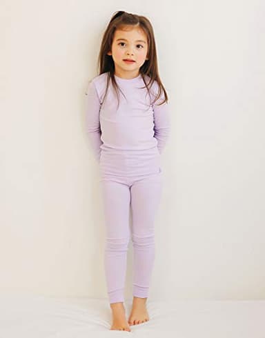 VAENAIT BABY Kids Long Sleeve Modal Sleepwear Pajamas 2pcs Set Modal Lavender M - Image 3