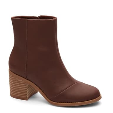 TOMS Women's Evelyn Ankle Boot, Chestnut Leather, 11 - Image 3