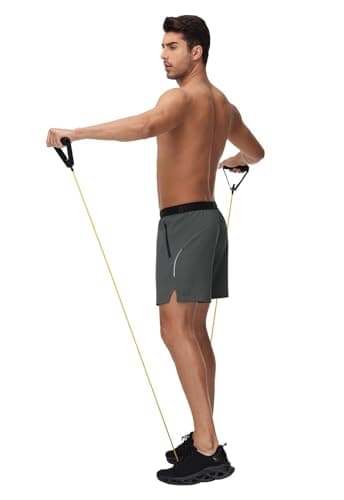 GymBrave Men's 5 inch Athletic Running Shorts with Zipper Pockets Lightweight Quick Dry Workout Gym Shorts for Men 2 Pack Black Grey XL - Image 7