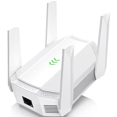 AX3000 WiFi 6 Extender, Dual Band WiFi Extender Signal Booster, Internet Booster with Gigabit Ethernet Port, Covers Up to 12,000sq.ft and 99 Devices, Faster Speed and Easy Setup, White - Image 1