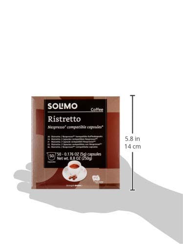 Amazon Brand - Solimo Ristretto Capsules, Dark Roast, Compatible with Original Brewers, Pack of 1x50 Capsule (50 count) - Image 8
