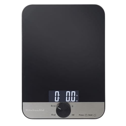 KitchenAid KQ908 Glass Surface 11 Pound Capacity Digital Kitchen and Food Scale, Black - Image 1