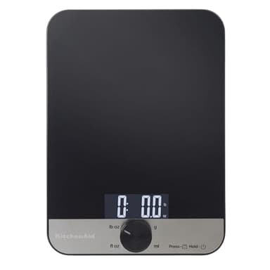 KitchenAid KQ908 Glass Surface 11 Pound Capacity Digital Kitchen and Food Scale, Black - Image 1