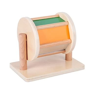 Montessori Baby Toys Play Kit - Mirror, Peekaboo, Knob Puzzle, Spinning Drum, Rainbow Ball - 6-12 Months Toddlers - Image 9