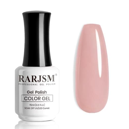 RARJSM Nude Gel Nail Polish Gray Mauve Pink Neutral Skin Tone Sheer Jelly Gel Polish 1PC 15ml Single Bottle Cream Transparent Pink Nail Gel Polish Soak off UV LED Cured for Home Salon DIY Manicure - Image 1