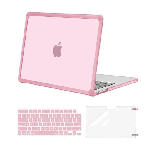 MOSISO Compatible with MacBook Air 13 inch Case 2025 2024 2023 2022 M4 A3240 M3 A3113 M2 A2681,Anti-Cracking Heavy Duty TPU Bumper Hard Case&Keyboard Skin&ScreenFilm for MacBook Air 13.6, Chalk Pink - Image 1