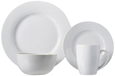 Amazon Basics 16-Piece Porcelain Kitchen Dinnerware Set with Plates, Bowls and Mugs, Service for 4 - White - Image 7