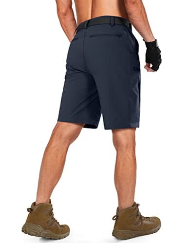 Shallowlulu Mens Cargo Hiking Shorts Water Resistant Quick Dry Lightweight Breathable Tactical Shorts with Nylon Belt(Navy Blue 36W/12L) - Image 2