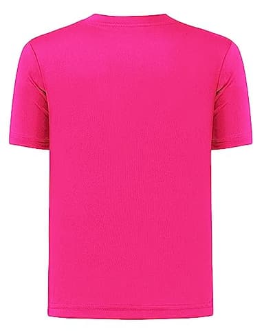 QBK 2T to Youth Neon Shirt Kids UPF 50+ Dry Fit Athletic Short Sleeve Rash Guard T Shirts for Boys Girls Sports Undershirt (Pink S) - Image 2