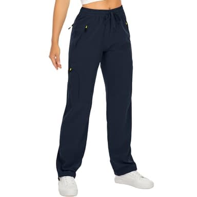 Women's Hiking Pants Quick Dry UPF 50 Travel Golf Pants Lightweight Camping Work Cargo Pants Zipper Pockets,6608,Blue,S - Image 1