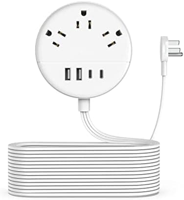 Flat Extension Cord 25 ft, NTONPOWER Flat Plug Power Strip with 3 Outlets 4 USB Ports(2 USB C), Ultra Thin Extension Cord Under Carpet, Mountable, Long Outlet Extender for Indoor Home Office Room - Image 3