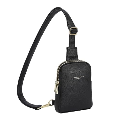 INICAT Travel Small Sling Bag Faux Leather Crossbody Bags Women Fanny Packs Cross Body Bag Purses for Woman(Black Small) - Image 1