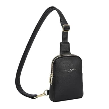 INICAT Travel Small Sling Bag Faux Leather Crossbody Bags Women Fanny Packs Cross Body Bag Purses for Woman(Black Small) - Image 1