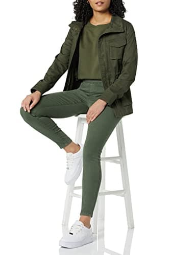 Amazon Essentials Women's Mid-Rise Stretch Pull-On Jegging - Discontinued Colors, Dark Green, 2 - Image 3