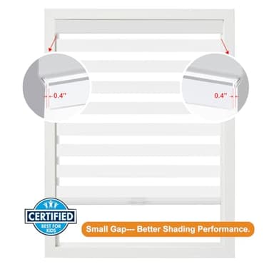 Persilux Blackout Zebra Blinds for Windows (21" W x 72" H, White) Cordless Zebra Shades for Indoor Windows, Sheer Shades Thermal Insulated Blinds with Upgraded Cassette, Roller Window Shades for Home - Image 5