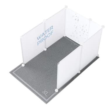 MEEXPAWS Cat Litter Box Enclosure Splash Guard Extra Large 28L × 21.5W x 18H inch, Light Weight Plastic Sheets with Cat Litter Mat Easy Clean (White) - Image 1