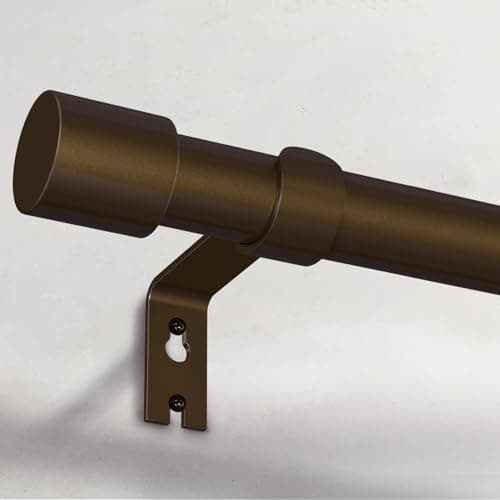 IFELS Heavy Duty Curtain Rods for Windows 28 to 48 Inch, 1 Inch Bronze Curtain Rods for Outdoor, Farmhouse, Bedroom, Kitchen, Living Room, Adjustable Easy Install Drapery Rod (A2,Bronze,30"-60") - Image 1