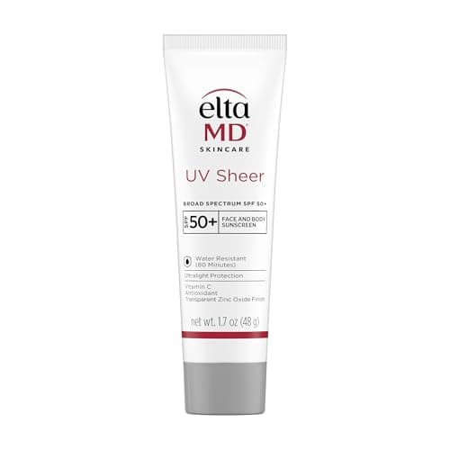 EltaMD UV Sheer Face and Body Sunscreen SPF 50+, Oil Free, No White Cast Sunscreen for Face and Body, Zinc Oxide Formula, 1.7 oz Tube - Image 1