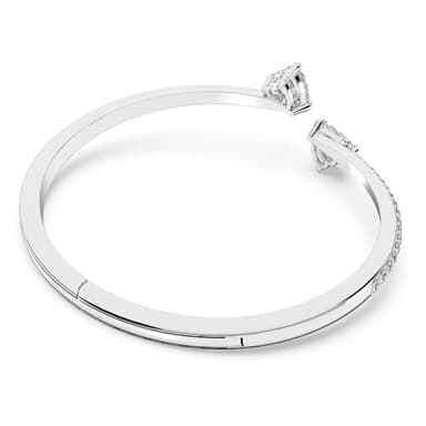 SWAROVSKI Mesmera Bangle Bracelet, Heart-Shaped Clear Crystals on a Rhodium Finish Cuff, Size L, from the Swarovski Attract Soul Collection - Image 4