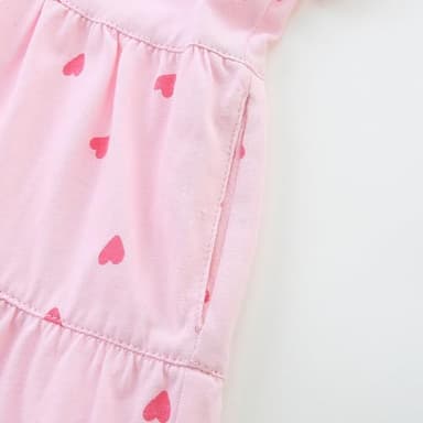 Kids Girl's Dresses Clothes Summer Spring Valentines Day Outfits Cotton Midi Ruffle Tank Sleeveless Sundress Clothing with Pockets Pink Hearts Size 12-13 Years - Image 6