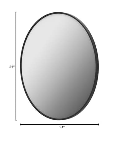 Fabuday Black Round Mirror for Wall 24 inch - Circle Mirror for Bathroom, Entryway, Living Room, Hallway, Vanity Decor, Big Matte Metal Frame Mirror - Image 8