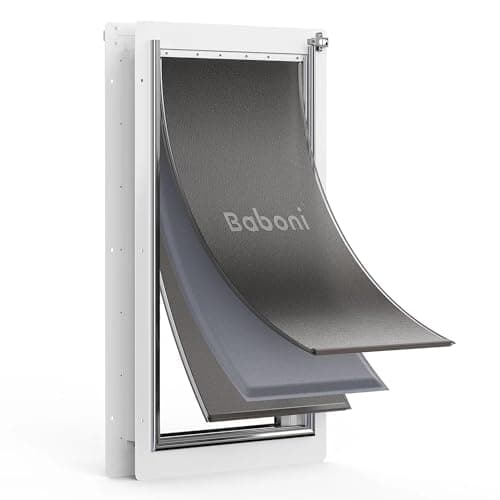 Baboni 3-Flaps Pet Door for Interior and Exterior Doors, Steel Frame and Telescoping Tunnel, Strong and Durable Dog Door(Pets Up to 220 Lb) -X-Large - Image 1
