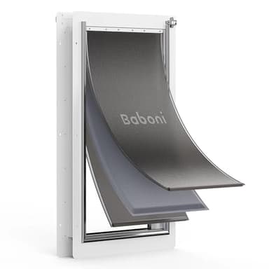 Baboni 3-Flaps Pet Door for Interior and Exterior Doors, Steel Frame and Telescoping Tunnel, Strong and Durable Dog Door(Pets Up to 220 Lb) -X-Large - Image 1