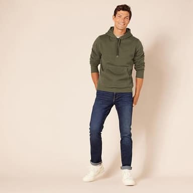 Amazon Essentials Men's Pullover Sweatshirt Hoodie, Big & Tall Options Available, Olive Heather, Large - Image 5