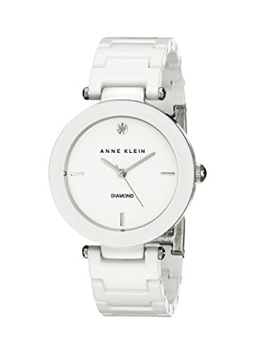 Anne Klein Women's AK/1019WTWT Diamond-Accented Watch with Ceramic Bracelet - Image 1