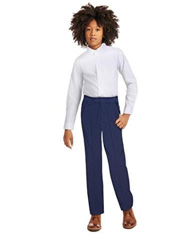 Calvin Klein Boys' Long Sleeve Slim Fit Dress Shirt, Button-Down Style with Buttoned Cuffs & Shirttail Hem, White, 18 - Image 3