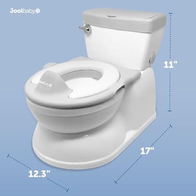 Real Feel 2-in-1 Potty with Wipes Storage, Flushing Sounds & Disposable Liners - Realistic Toilet - Easy to Clean & Assemble - Jool Baby (Gray) - Image 5