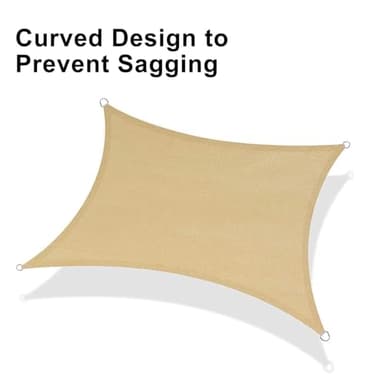 LOVE STORY 6.5' x 10' Rectangle Sun Shade Sail Canopy UV Block Shade Sails Sunshade for Outdoor Patio Garden Backyard, Sand - Image 6