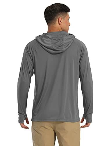 Fishing Shirts for Men - Sun Shirts with Long Sleeves, UV & Quick Dry Protection, Active Workout Shirts in Dark Grey - Image 2