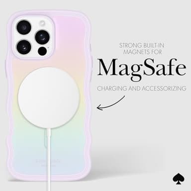 kate spade new york iPhone 16 Pro Max Case - Compatible with MagSafe - Designer Phone Case - Wavy Opal Iridescent - Image 6