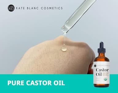 Kate Blanc Cosmetics Castor Oil Organic (4oz), 100% Pure, Cold Pressed, Hexane Free. Natural Oil for Hair, Eyelashes, Eyebrows. Skin Moisturizer with Starter Kit - Image 4