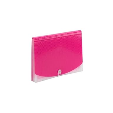 Smead Poly Expanding File, 12 Dviders, Flap and Cord Closure, Letter Size, Wave Pattern Pink/Clear (70864) - Image 1