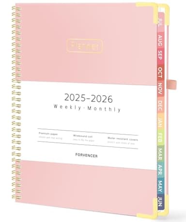 Forvencer Academic Planner 2025-2026, Hardcover Weekly & Monthly Calendar Planner, July 2025 - June 2026, 8.5" x 11", Daily Agenda Book with Tabs, College Organizer Notebook, School Supplies for Student Teacher Classroom, Pink - Image 1