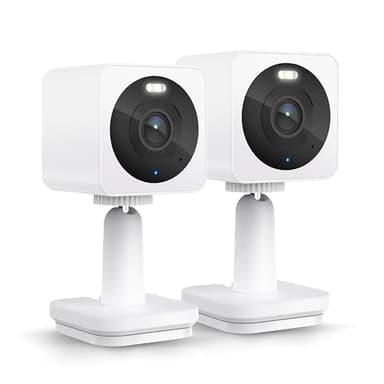 WYZE Cam OG Indoor/Outdoor 1080p Wi-Fi Smart Home Security Camera with Color Night Vision, Motion Detection, 2-Way Audio, Compatible with Alexa & Google, White (2-Pack), Free Expert Setup - Image 1