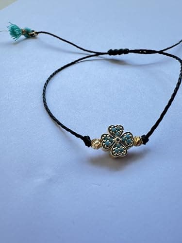 Lucky Charm String Bracelet - Adjustable Black String and Clover Charm Bracelet - Friendship, Protection, and Good Luck Jewelry (Black, Clover) Wish Bracelet for someone special - Image 6