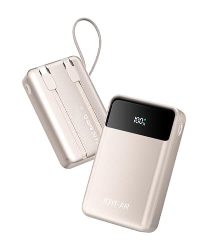 JOYFAR Portable-Charger-Power-Bank Travel Essentials Battery Pack USB C 30000mAh Built in Cable 22.5W Phone Fast Charging Powerbank Compatible with iPhone 16 15 14 13 12 11 iPad Google Xiaomi (Gold) - Image 1