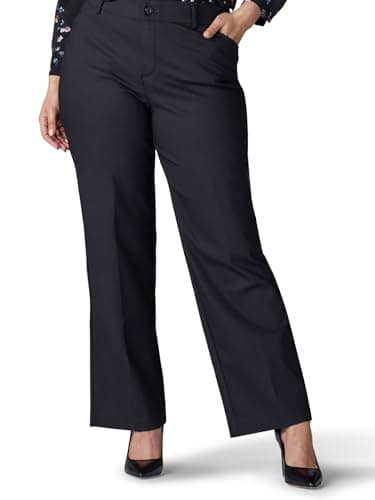 Lee Women's Plus Size Ultra Lux Comfort with Flex Motion Trouser Pant Black 22W Medium, 22 - Image 1