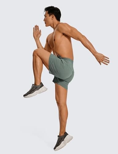 CRZ YOGA Men's Linerless Workout Shorts - 5'' Lightweight Quick Dry for Running Sports Athletic Gym with Pockets - Image 4